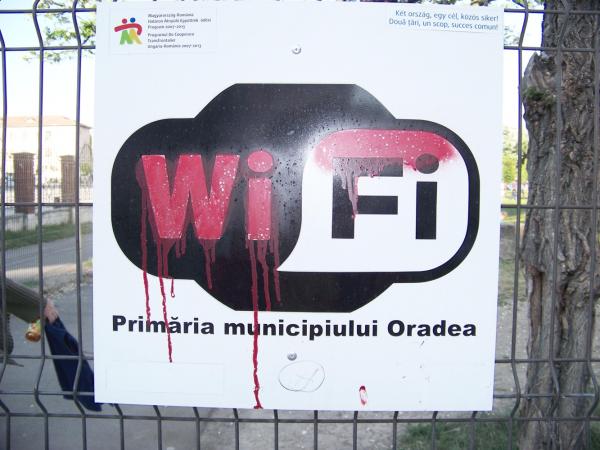 Painted WiFi spot sign