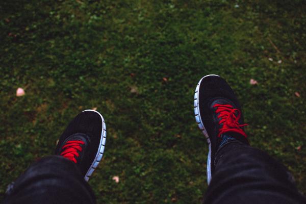 Pair of Black Lace-up Sneakers