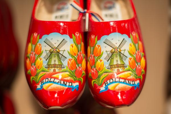 Pair of Red Ceramic Shoes