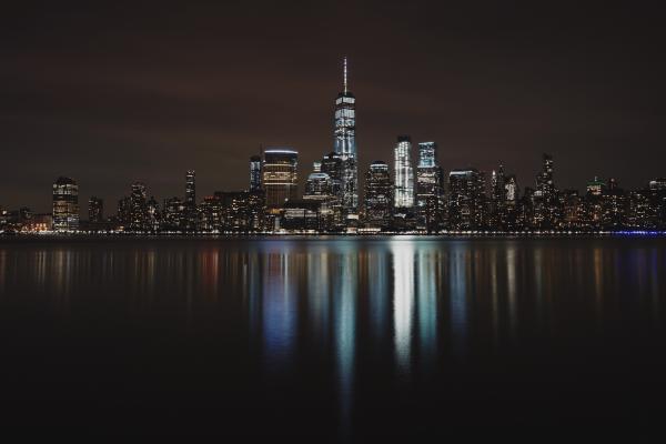 Panorama of a City during Night Time