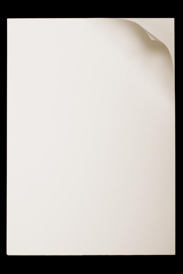 Paper with curled corner