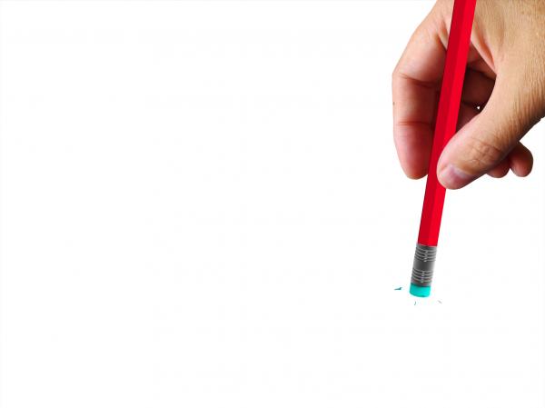Paper With Erasing Pencil Shows Eraser Text Copy Space