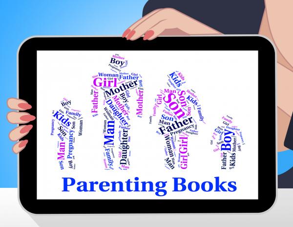 Parenting Books Indicates Mother And Child And Father