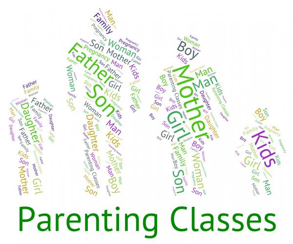 Parenting Classes Means Mother And Child And Childhood