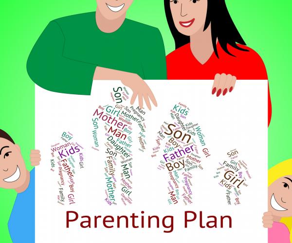 Parenting Plan Represents Mother And Child And Childhood
