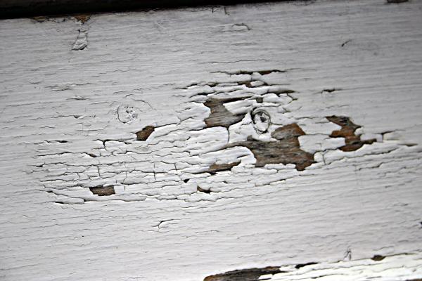 Peeled paint on wood