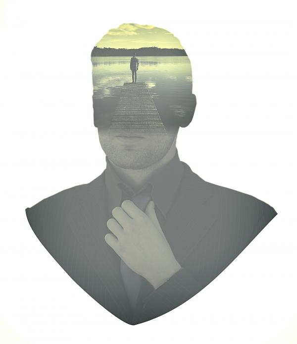 People - Businessman Aspirations - Double Exposure Effect