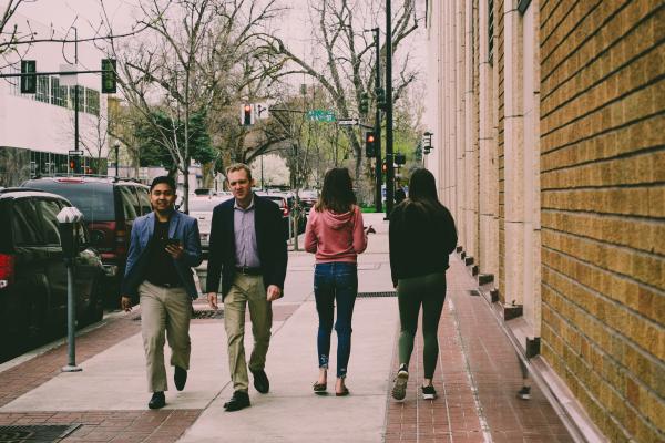 People city walking by the street