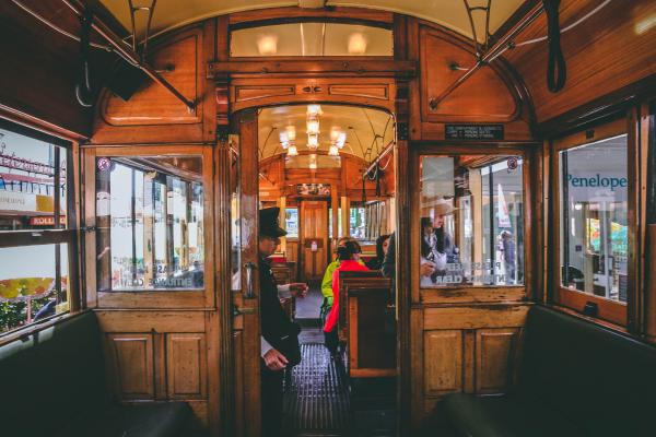 People Ride Train