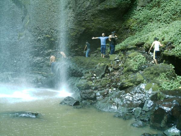 People Under The Waterfall
