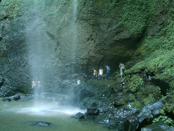 People Under The Waterfall