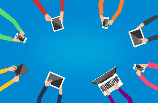 People Using Mobile Devices - With Copyspace