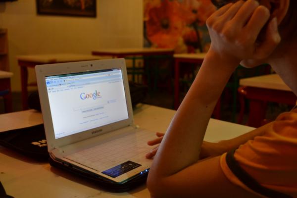 Person using laptop
