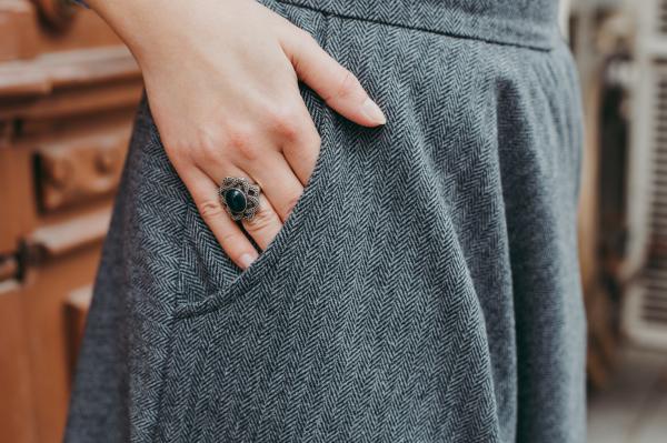 Person Wearing Gray Heather Bottoms