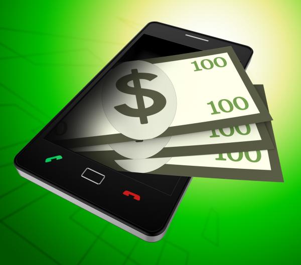 Phone Dollars Represents World Wide Web And American