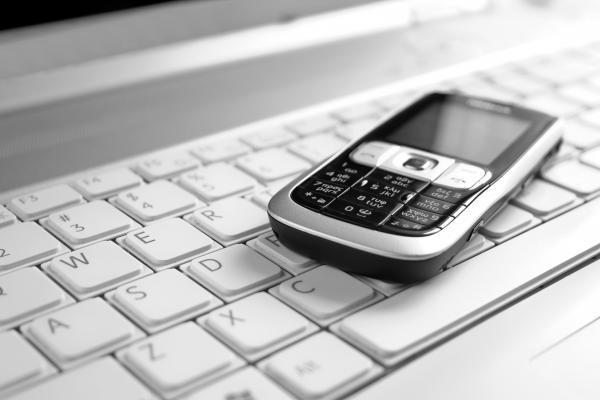 Phone on keyboard