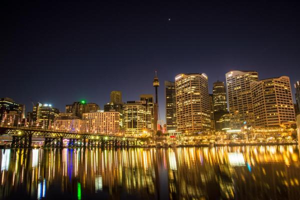 Photo of Lights from High Rise Buildings during Night Time