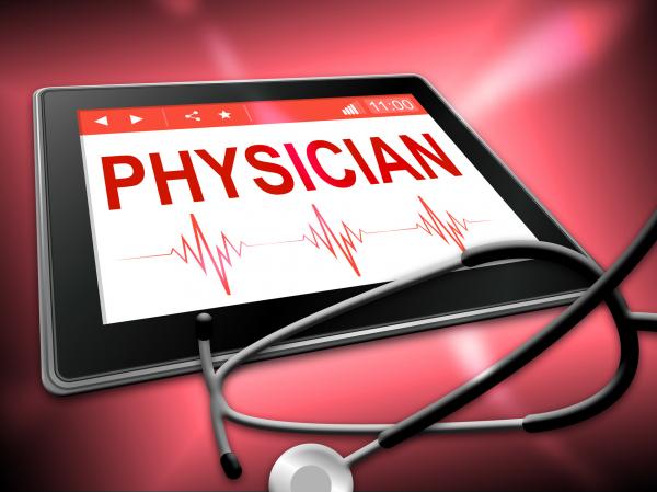 Physician Tablet Indicates General Practitioner And Md