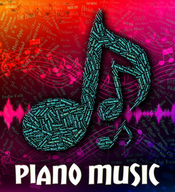 Piano Music Represents Keyboard Harmonies And Melody