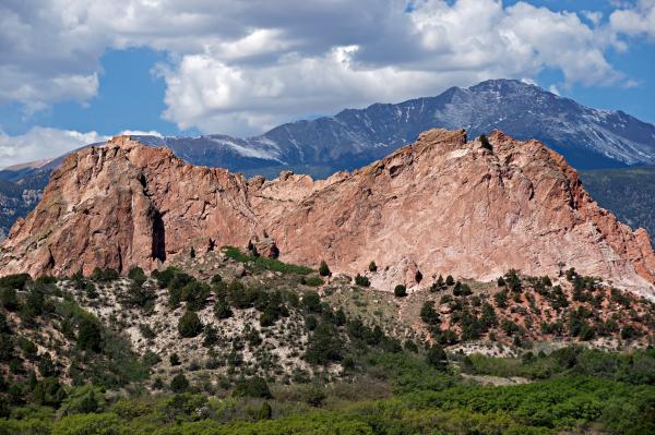 Pikes Peak behind Kindergarten Rock