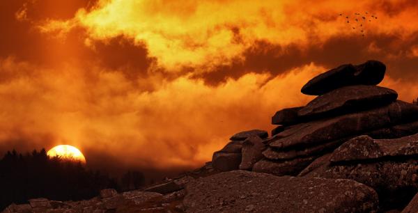 Pile of Rock during Golden Hour