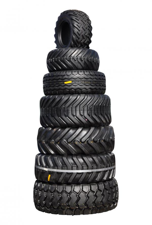 Pile of tractor tyres