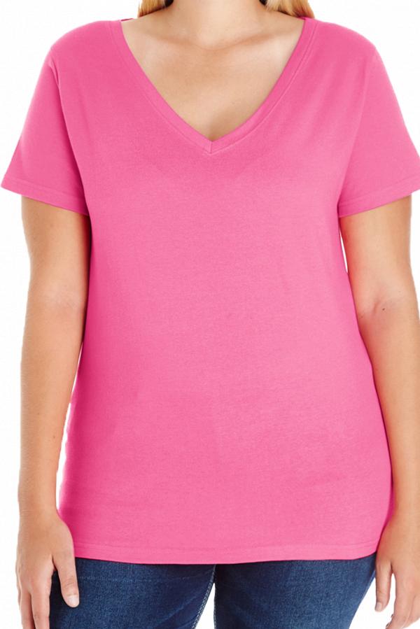 Pink V-neck Shirt