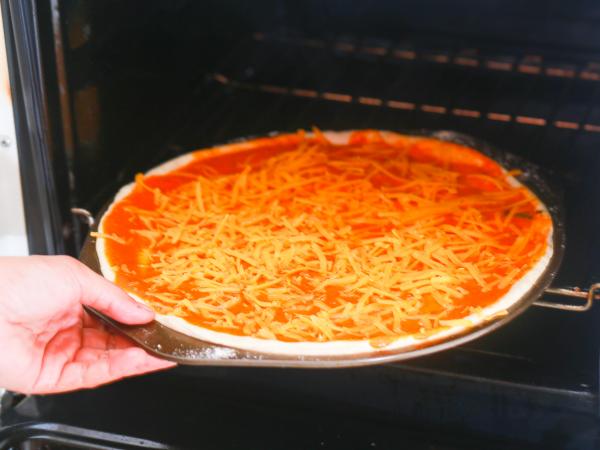 Pizza in oven