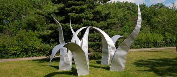 Plant and sculpture