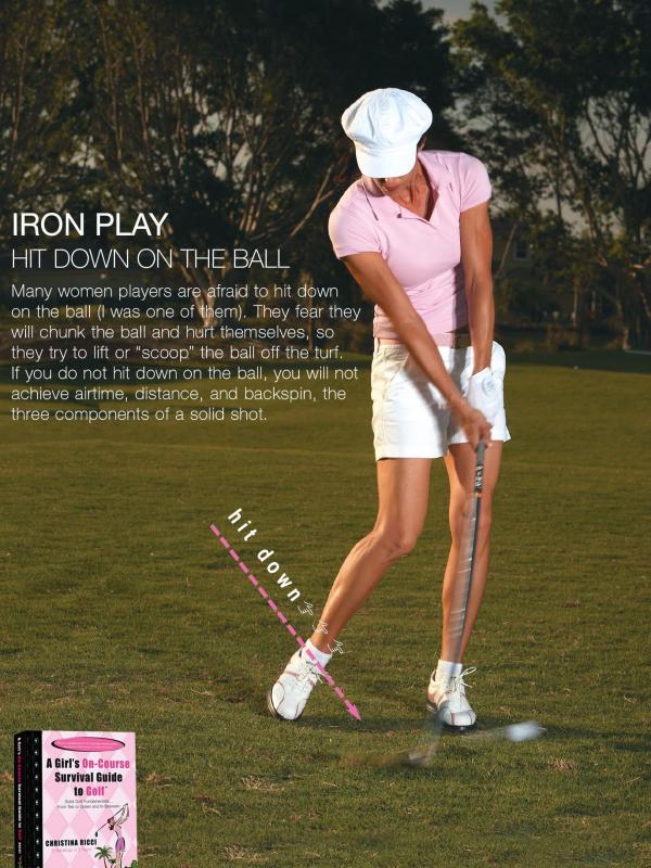 Player practicing golf