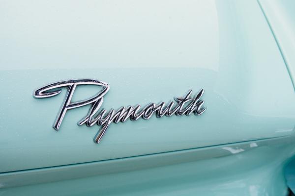 Plymouth White Vintage Automobile