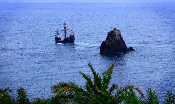 Portuguese Caravel cruising the sea