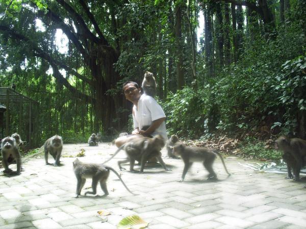 Posing with the apes