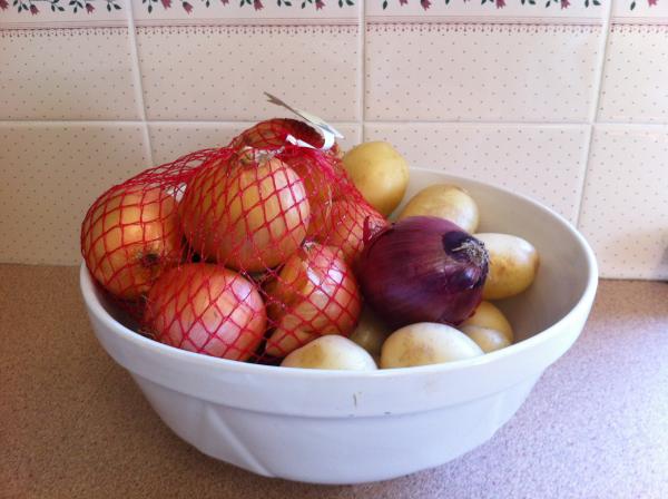 potatoes and onions
