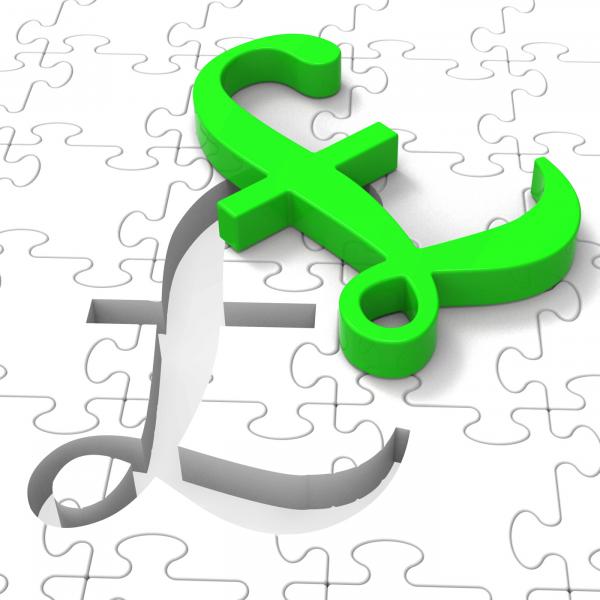 Pound Puzzle Showing United Kingdom Banking