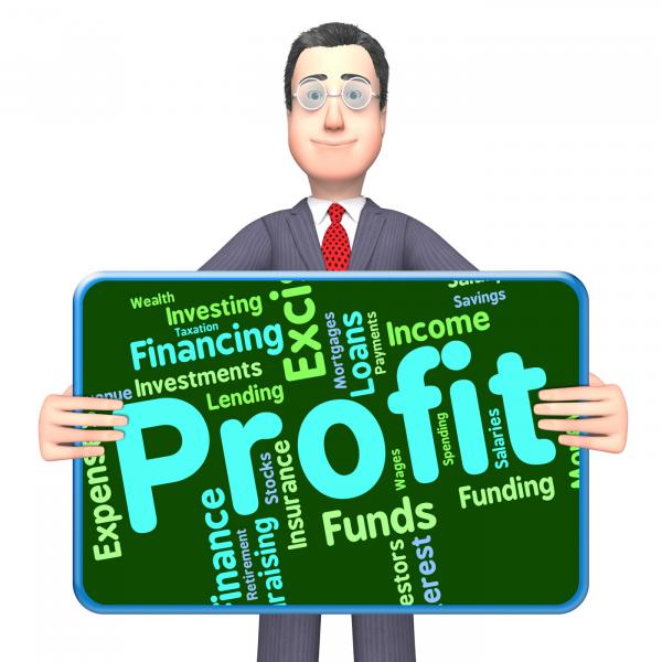 Profit Word Represents Text Profits And Words