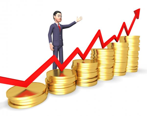 Profits Businessman Means Winner Victory And Earning 3d Rendering
