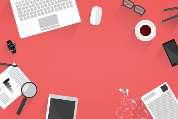 Project Management - Desk - Top View with Copyspace