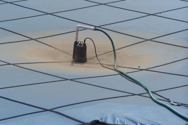 Pump on Pool Cover