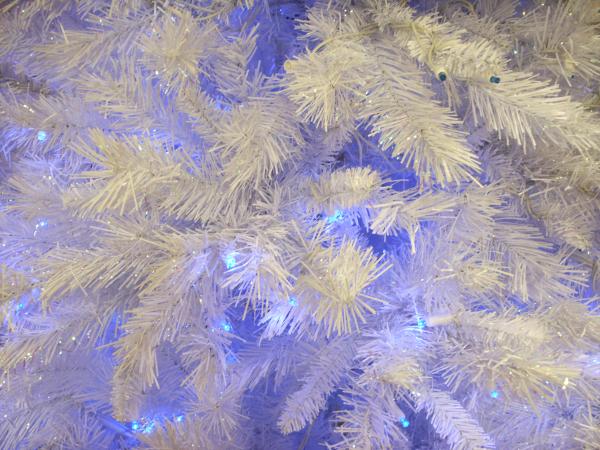 Purple and white Christmas tree
