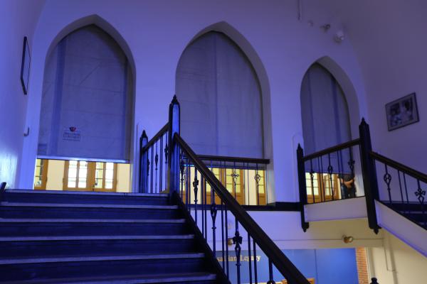 Purple emergency stairs