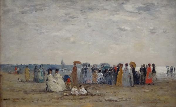 "Baigneurs sur la plage de Trouville", Eugène Boudin, 1869.