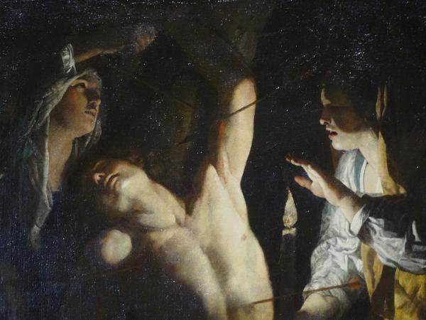 "Saint Sébastien soigné par les saintes femmes" (détail), Francesco Rustici, vers 1624. Amiens, musée de Picardie.