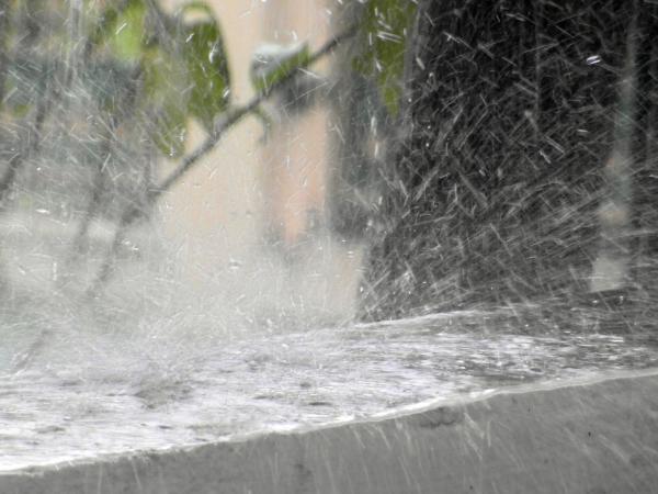 Rain Splashing Off a Wall