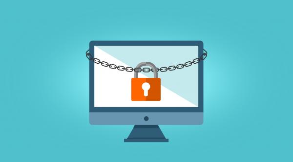 Ransomware Concept - Chained Computer - Web Security