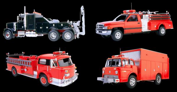 Red and Black Trucks