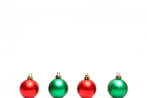 Red and green Christmas ornaments