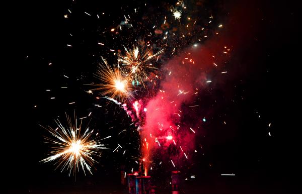 Red and Yellow Fireworks during Night Time
