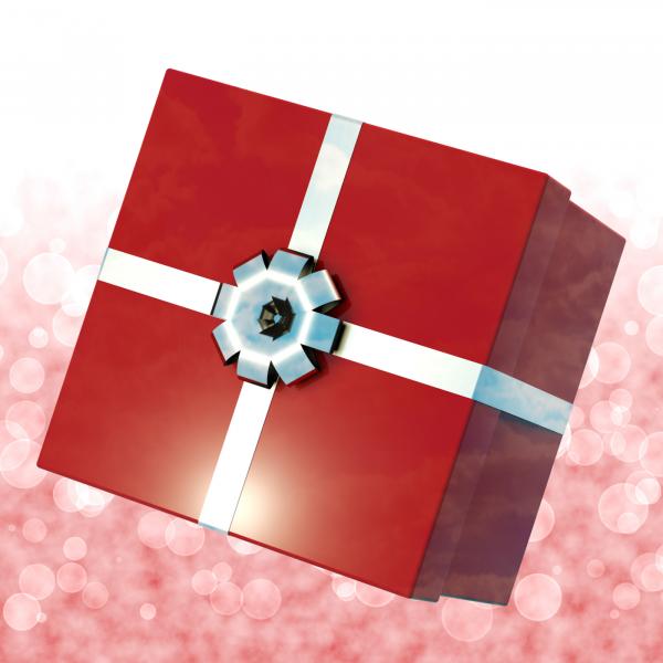 Red Giftbox With Bokeh Background For Girls Birthday