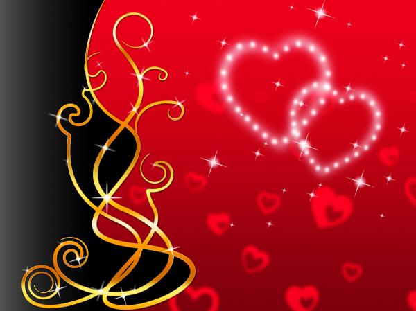 Red Hearts Background Means Love Dear And Floral